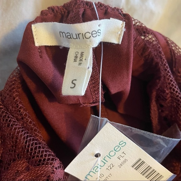 NWT Maurice’s burgundy dress with lace  overlay BEAUTIFUL! - Picture 8 of 11